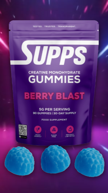Close-up creatine gummy pieces 5g per serving